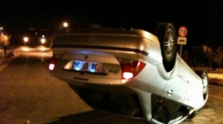 Virajı Alamayan Otomobil Ters D&ouml;nd&uuml;