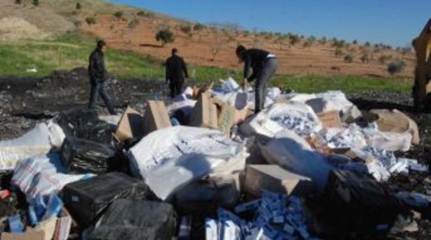 100 Bin Paket Ka&ccedil;ak Sigara İmha Edildi