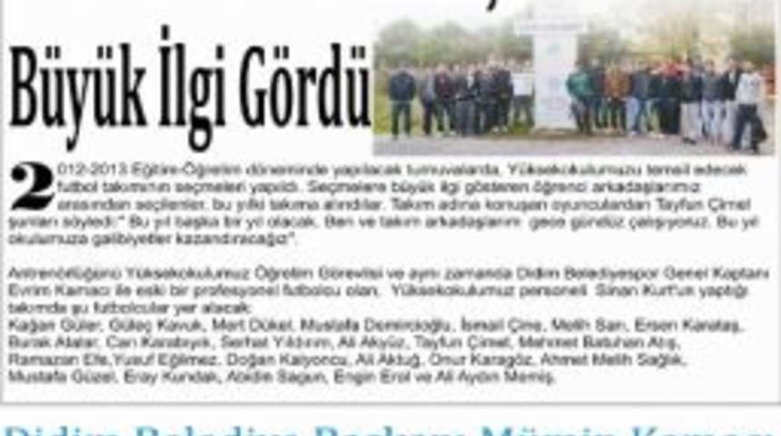 Ad&uuml; Didim Myo &Ouml;ğrencilerinden Okul Gazetesi