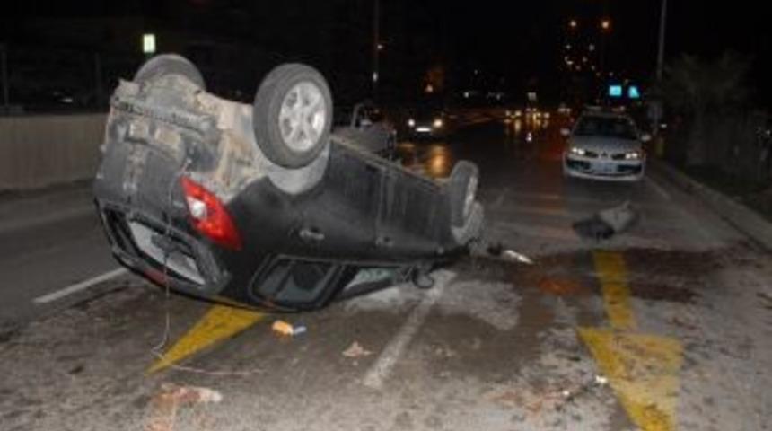 Samsun'da Otomobil Takla Attı: 1 Yaralı