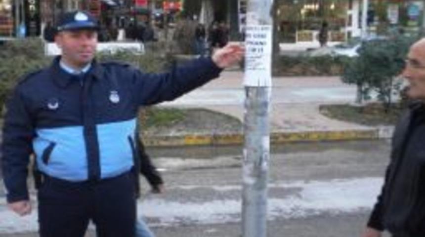 Direklere Afiş Asanlara 2 Bin Lira Ceza