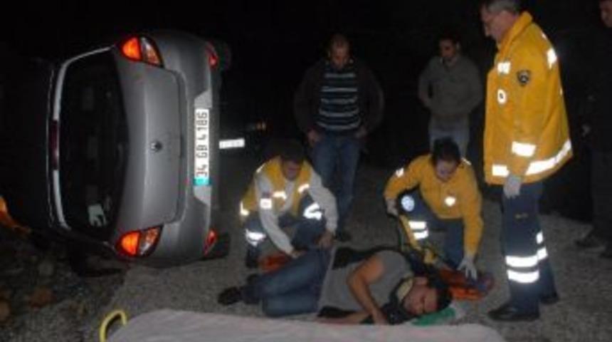 Yeni Aldığı Ehliyet İle Takla Attı