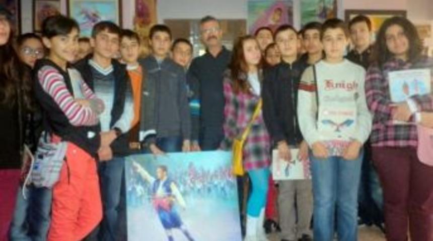 Kiraz Ortaokulu &Ouml;ğrencileri Resim At&ouml;lyesini Ziyaret Etti