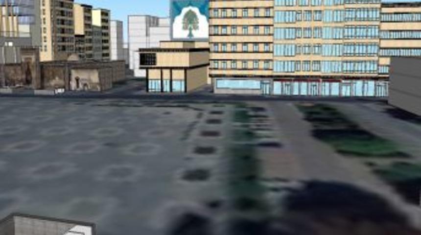 Kayseri Cumhuriyet Meydanı&rsquo;ndaki Binalar Yeni G&ouml;r&uuml;n&uuml;me Kavuşuyor