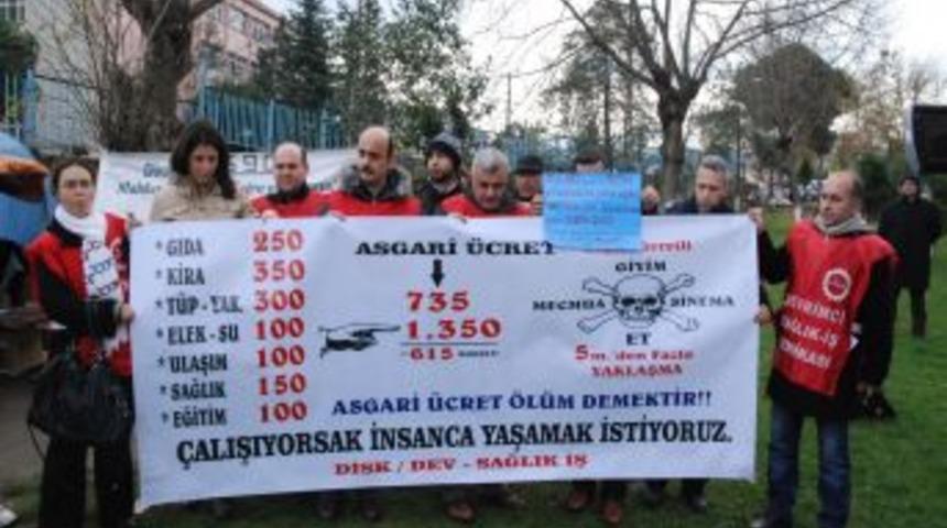 Asgari &Uuml;cretliler Eylem Yaptı