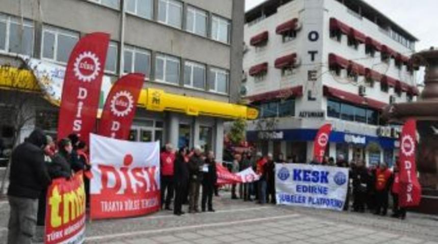 Asgari &Uuml;cret Tespit Komisyonu Edirne&rsquo;de Protesto Edildi