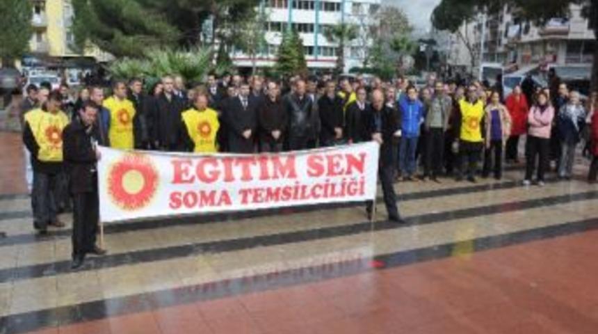Soma'da &Ouml;ğretmenlerden Şiddet Protestosu
