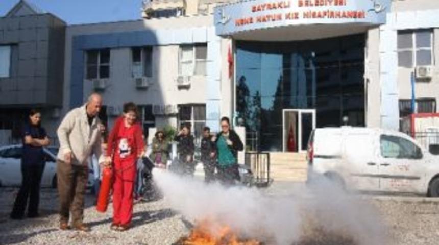 Bayraklı&rsquo;da Yangın Tatbikatı