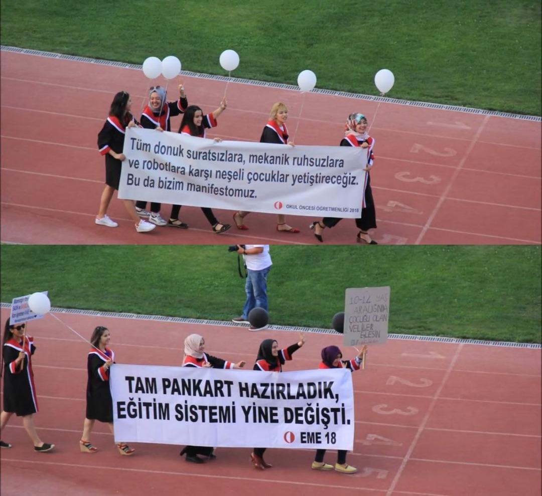 ODT&Uuml; mezuniyet pankartları 2018 mezuniyetine damga vurdu