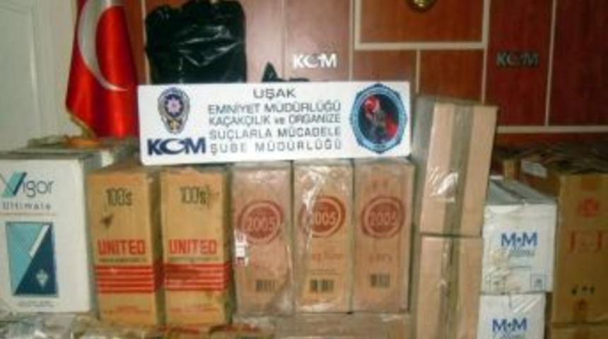 Uşak&rsquo;ta Ka&ccedil;ak Sigara Ve &Ccedil;ay Operasyonu
