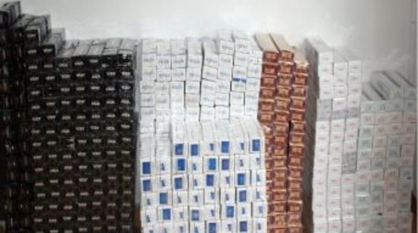Pasinler'de 6 Bin Paket Ka&ccedil;ak Sigara Ele Ge&ccedil;irildi