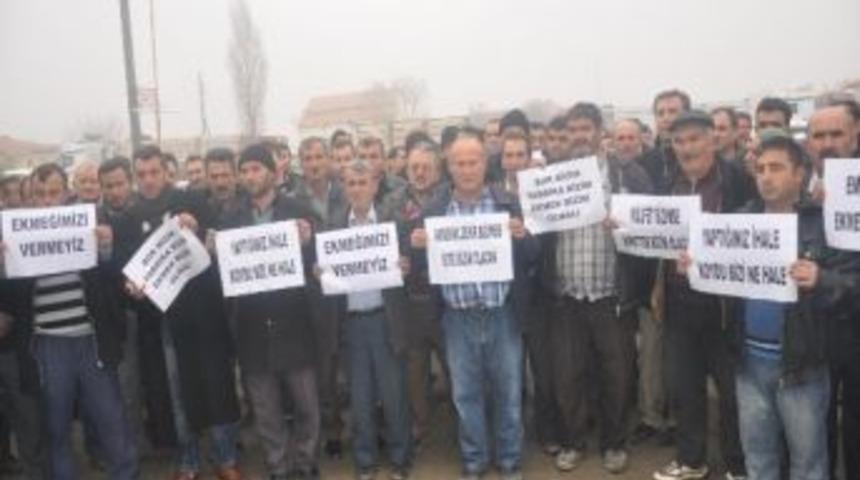 Taşıma İhalesini Kaybeden Kamyonculardan Protesto