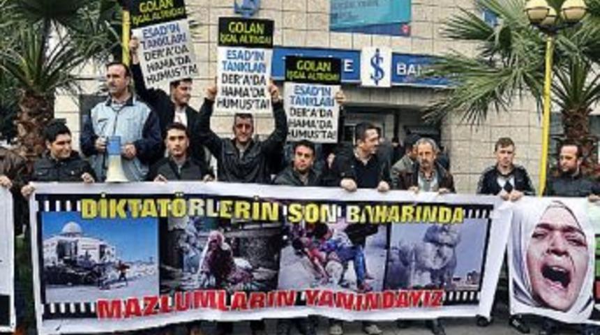 Suriye'deki Olaylara Tepki G&ouml;sterdiler