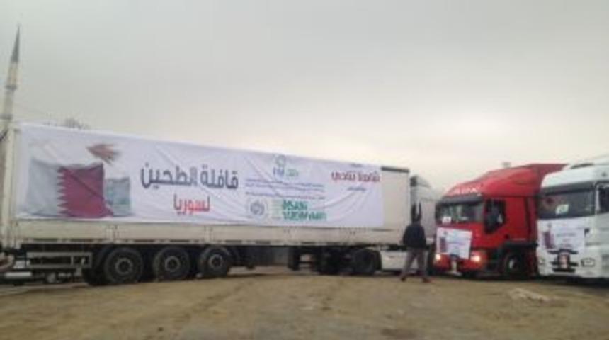 Suriye Halkına Yapılan 33 TIR'lık Yardım Yola &Ccedil;ıktı