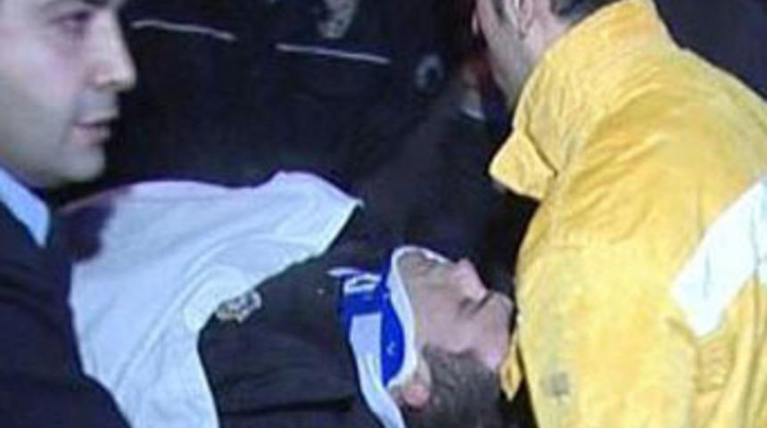 Ş&uuml;pheliyi kovalayan polise ara&ccedil; &ccedil;arptı