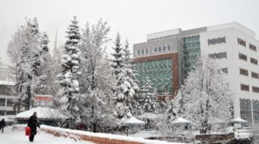 G&uuml;m&uuml;şhane'de Etkili Kar Yağışı