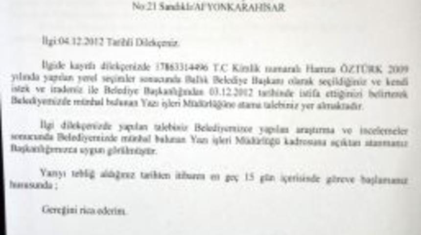 Başkanlıktan Yazı İşleri M&uuml;d&uuml;rl&uuml;ğ&uuml;ne