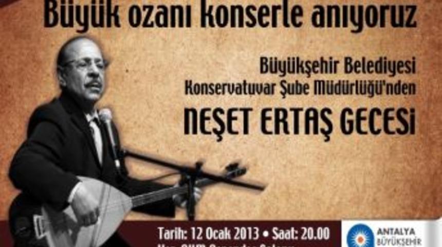 B&uuml;y&uuml;kşehir&rsquo;den Neşet Ertaş Gecesi