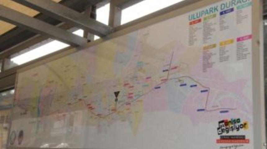 Manisa'da Otobüs Duraklarına Güzergah Haritası