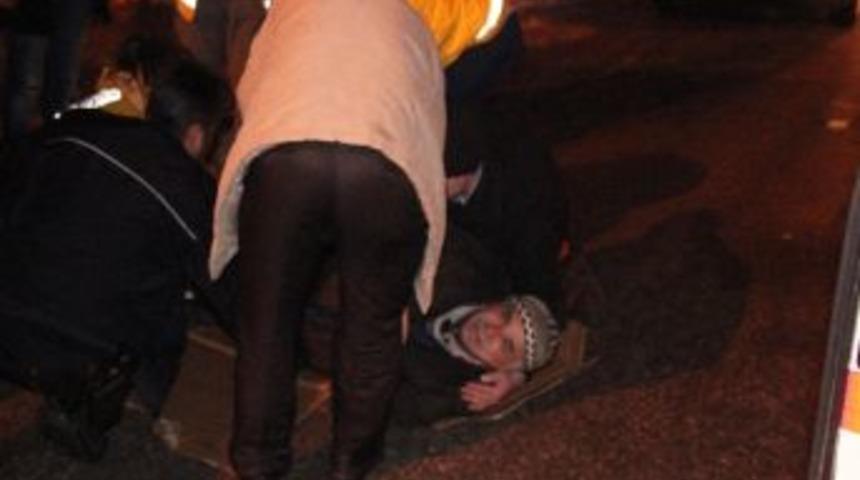 Buzlu Yolda Bisikletten D&uuml;şen Adam Yaralandı