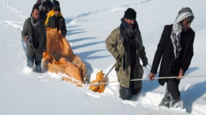 Berivan, Brandayla Kar &Uuml;st&uuml;nde 9 Kilometre S&uuml;r&uuml;klenerek Ambulansa Ulaştı
