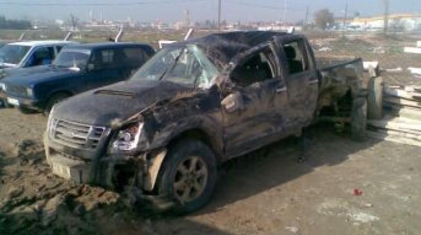 Balıkesir'de Patlayıcı Y&uuml;kl&uuml; Ara&ccedil; Kaza Yaptı: 5 Yaralı