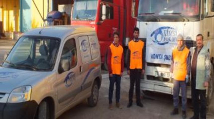 Konya Kimse Yok Mu Suriyeli M&uuml;lteciler I&ccedil;in 6. Yardım TIR'ını Yola &Ccedil;ıkardı
