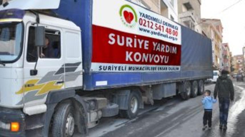 Suriyeli M&uuml;ltecilere Yardım Konvoyu İstanbul&rsquo;dan Hareket Etti