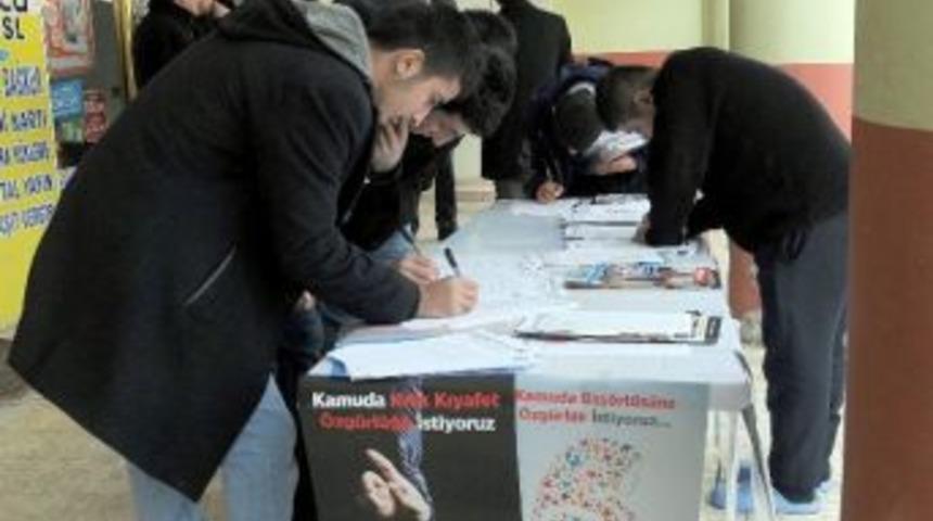 Kamuda Kılık Kıyafet &Ouml;zg&uuml;rl&uuml;ğ&uuml; İ&ccedil;in İmza Toplandı