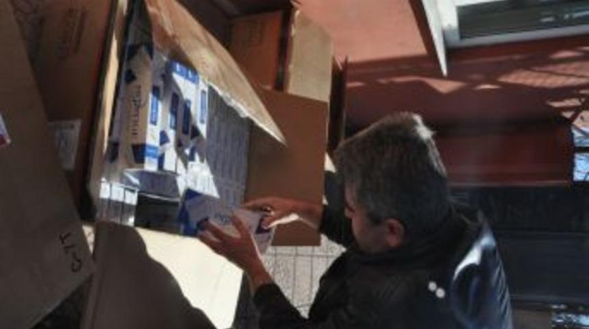 TIR'da 12 Bin 630 Paket Ka&ccedil;ak Sigara Ele Ge&ccedil;irildi