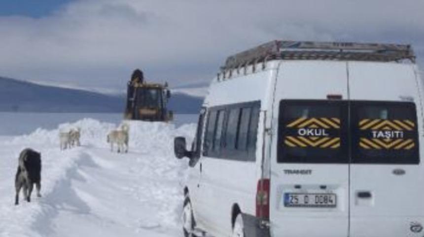 Tekman&rsquo;da Tipi Ve Fırtına K&ouml;y Yollarının Ulaşıma Kapanmasına Neden Oldu