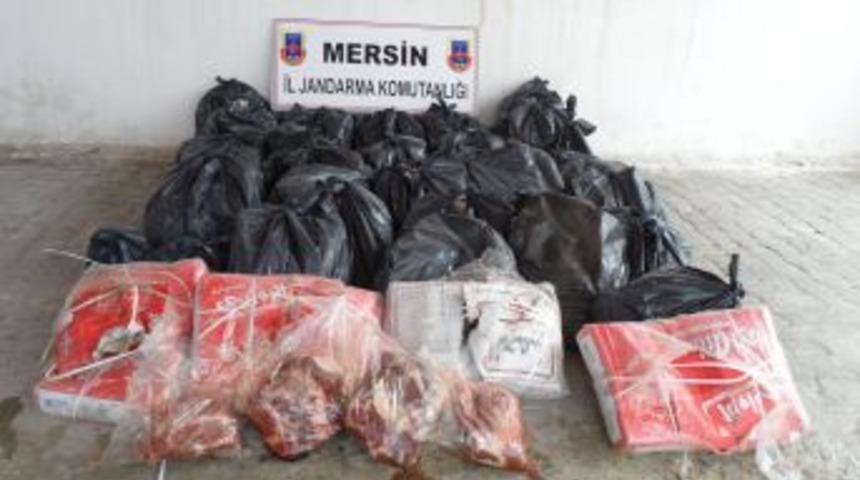 Suriye'den Getirilen Ka&ccedil;ak Etler Mersin'de Ele Ge&ccedil;ti