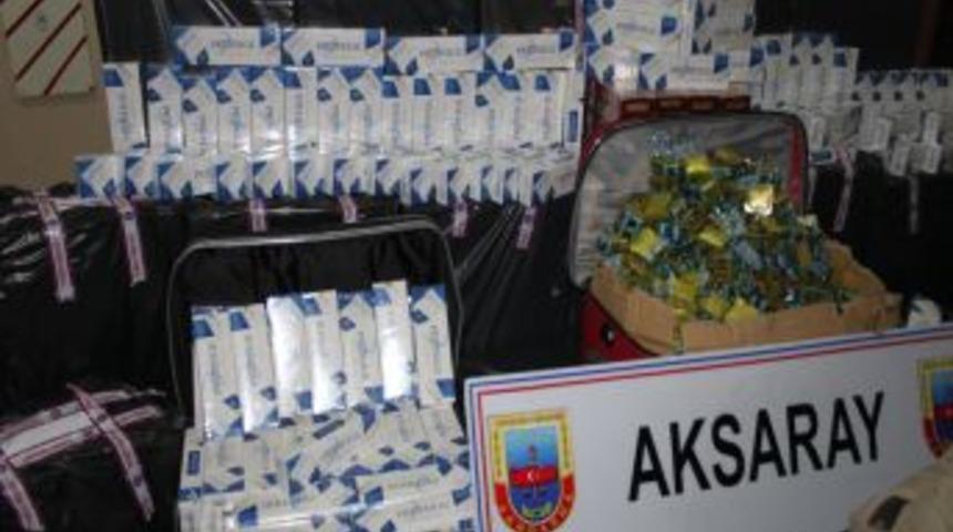 Aksaray Jandarmasından Ka&ccedil;ak Sigara Ve Uyuşturucu Operasyonu