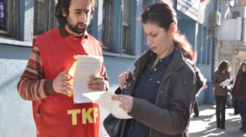 Tkp&rsquo;den, Taşeronlaşmaya Karşı İmza Kampanyası Ve Bildiri Dağıttı