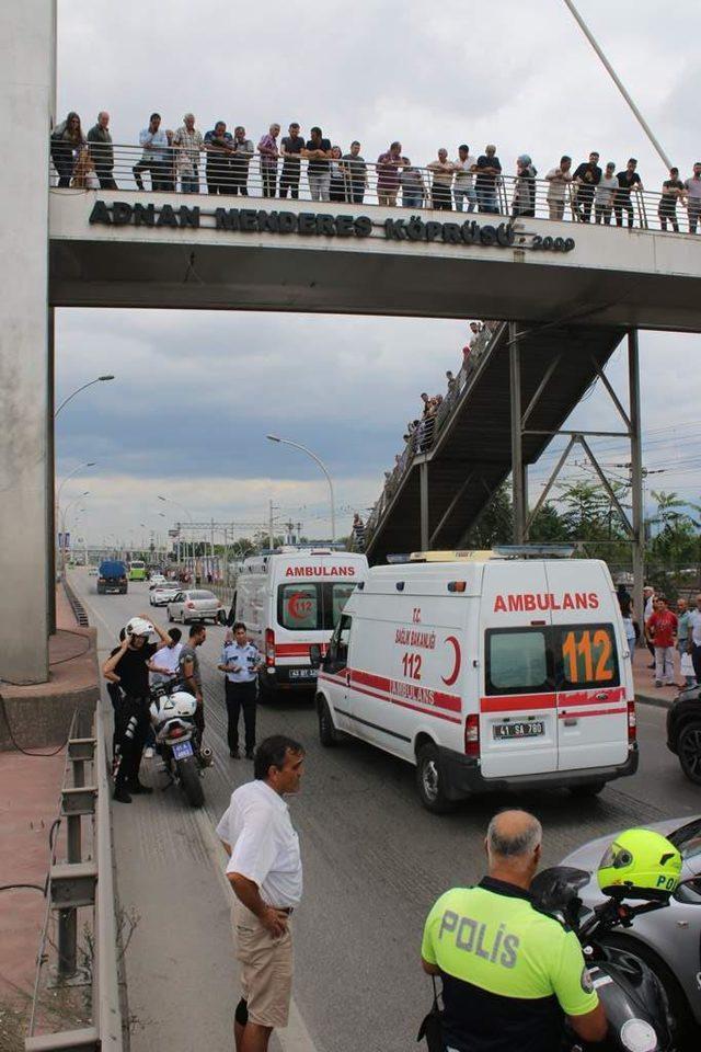 Üst geçitten atlayıp, intihara kalkışan genç kız yaralandı