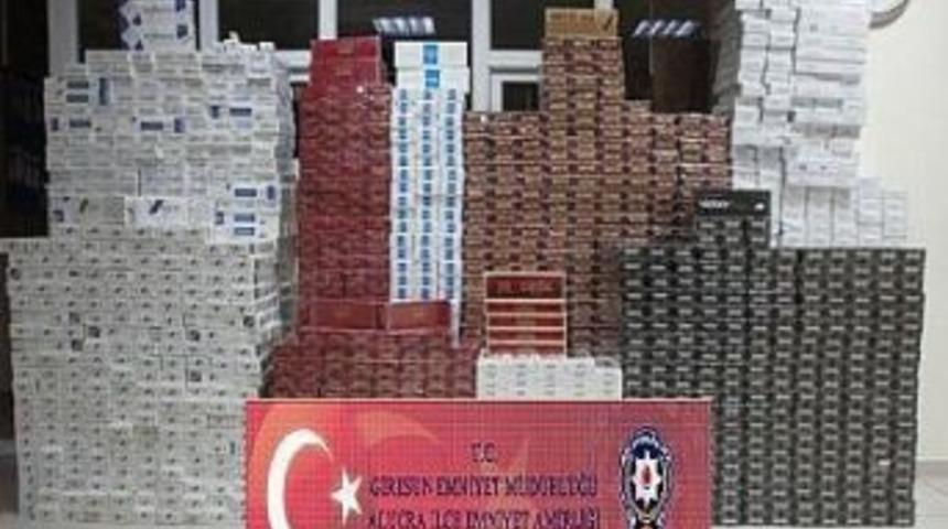 Giresun'un Alucra İl&ccedil;esinde Bin 260 Karton Ka&ccedil;ak Sigara Ele Ge&ccedil;irildi