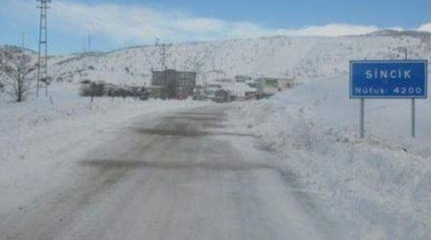 Sincik'te Kar Yağışı 18 K&ouml;y Yolunu Kapattı