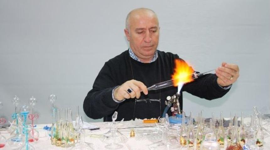 Cam &Uuml;fleme Kursiyerlerine Sertifika