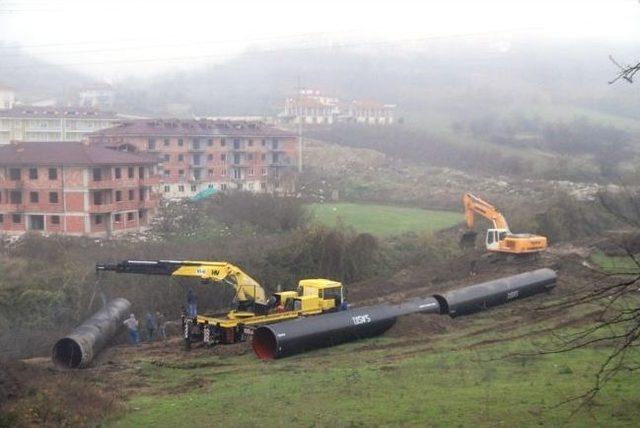 Sapanca Gölünden Sakarya’ya İçme Suyu Transferi Gerçekleştirecek Olan Çelik Hattın 4 Kilometresi Bitti