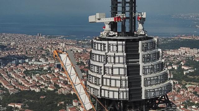 (Havadan fotoğraflarla) - Küçük Çamlıca TV-Radyo Kulesi inşaatında sona yaklaşılıyor