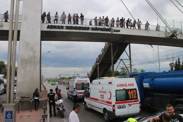 Üst geçitten atlayan genç kız, ailesi evlendirmek istediği için evden kaçmış