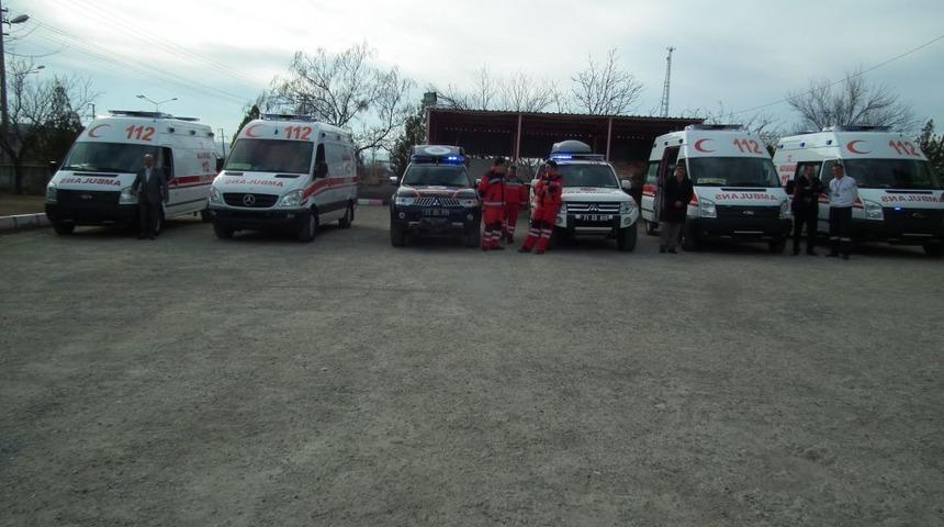 112 Ara&ccedil; Parkının Yeni Ambulansları Dualarla Hizmete Girdi