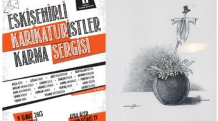 Eskişehirli Karikat&uuml;ristler Karma Sergide Buluşuyor