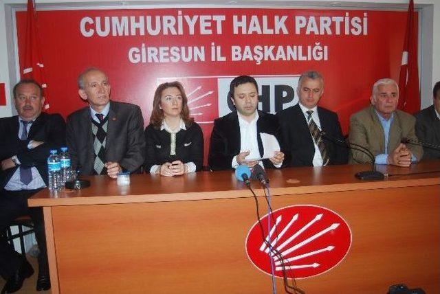 Chp Giresun-ordu Birleşmesine Karşı