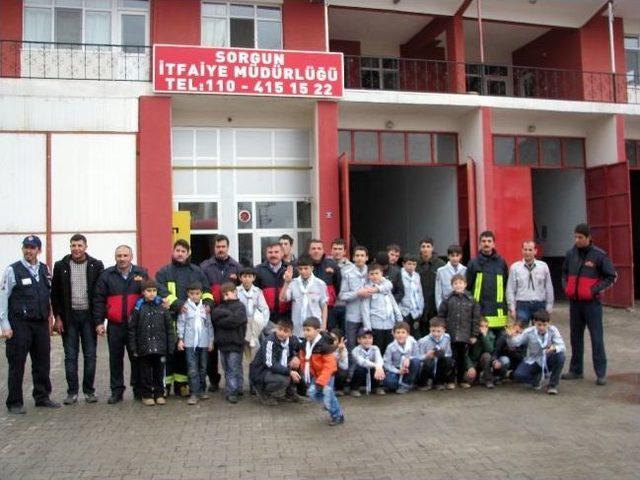 Sorgun Belediye İtfaiyesi'nden İzcilere Özel Tatbikat