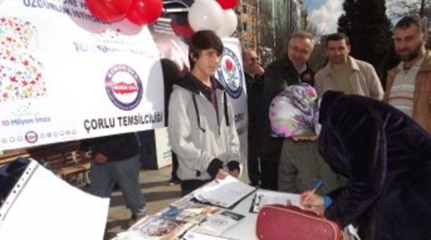 &Ouml;zg&uuml;rl&uuml;k I&ccedil;in &Ccedil;orlu&rsquo;da 25 Bin Imza Toplayacaklar