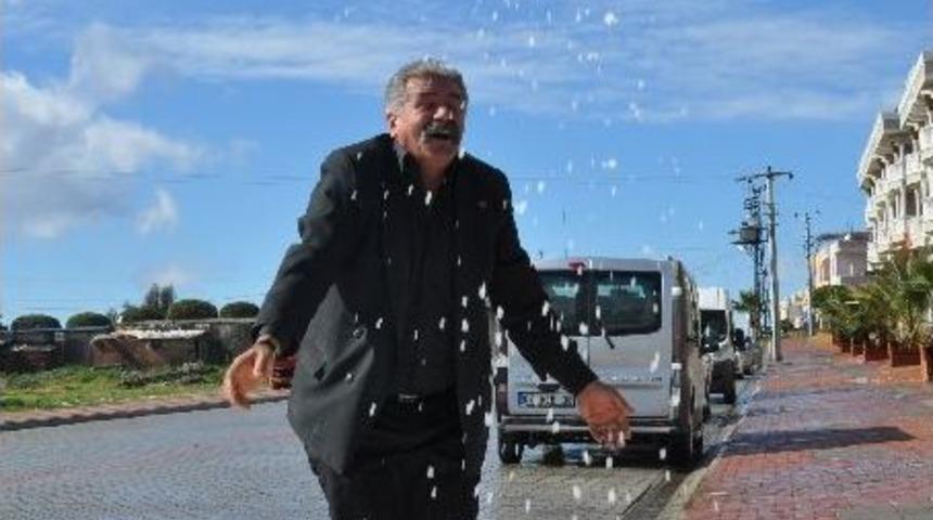 Konaklı Beldesinde On Dakika Dolu Yağdı