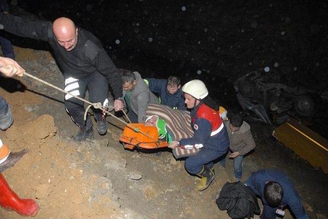 U&ccedil;urumdan Yuvarlanan Tır ın Şof&ouml;r&uuml; G&uuml;&ccedil;l&uuml;kle Kurtarıldı 2