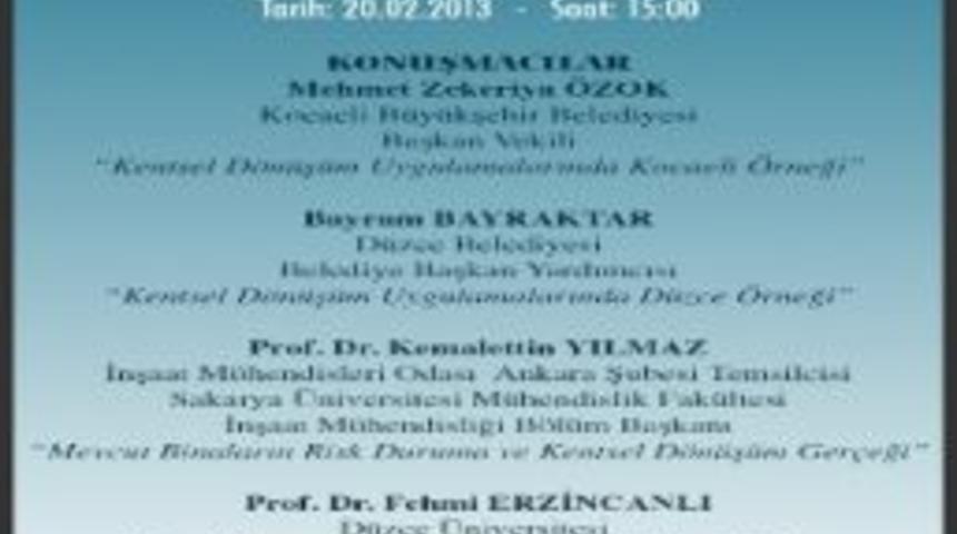 D&uuml;zce &Uuml;niversitesi'nde Kentsel D&ouml;n&uuml;ş&uuml;m &Ccedil;alıştayı