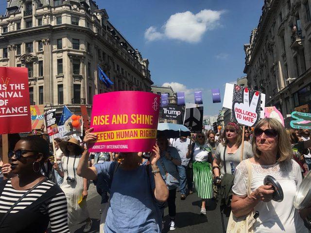 Londra’da Trump karşıtı gösteriler devam ediyor